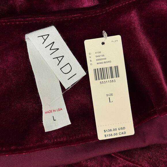 AMADI Greta Velvet Dress Womens Large Anthropologie Holiday Party Christmas NEW - Picture 3 of 13